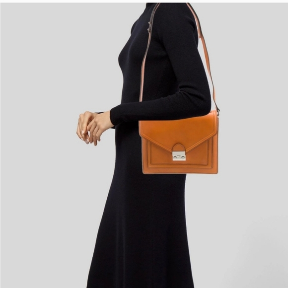 Loeffer Randall Rider Vibrant Orange Crossbody Bag with Gold Hardware - Picture 15 of 15